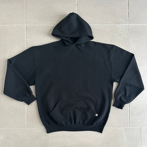 90s 빈티지 러셀 후드 블랙 XL