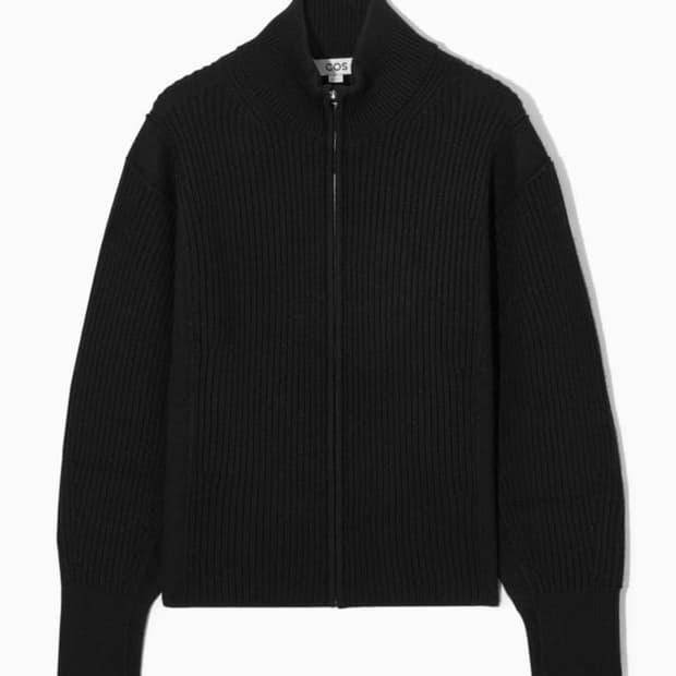 Cos 코스 리브드 울 보머 재킷 블랙