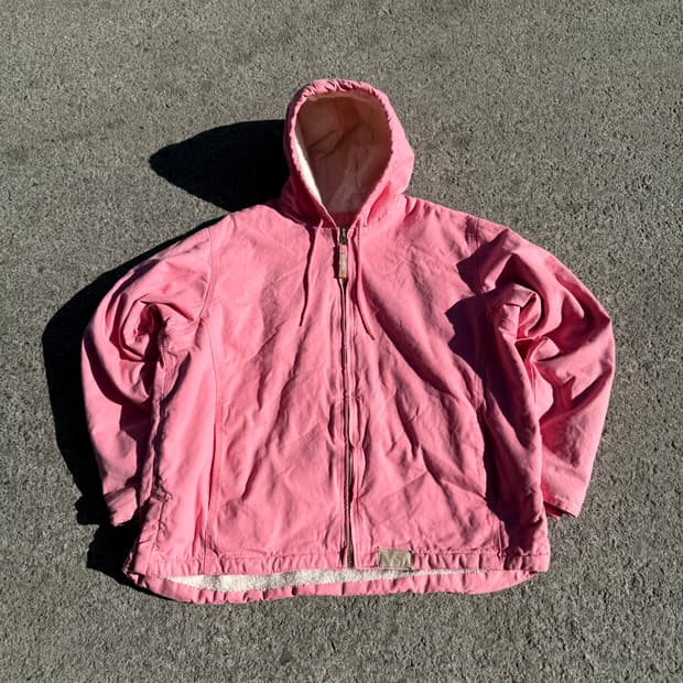빈티지 양털 후드 워크자켓 핑크
