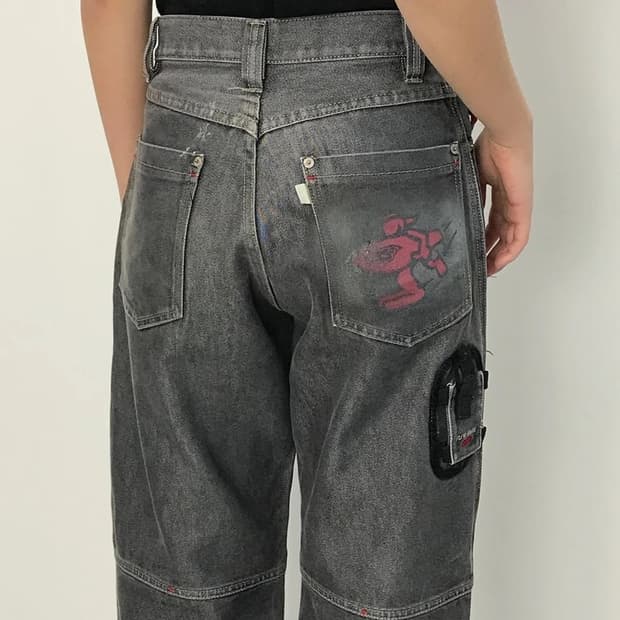 PJS SURF Patch Detail Denim Pants