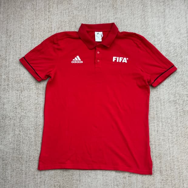 아디다스 FIFA 레드 반팔 카라티 해외 L