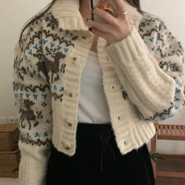 소녀레시피)울 니트집업 가디건(울 40%)