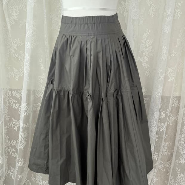 XS) 지요 JIYO 앙투아네트 리본 스커트 카키