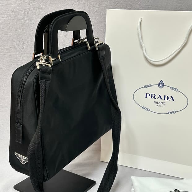 프라다 블랙 나일론 토트백 숄더백 크로스백