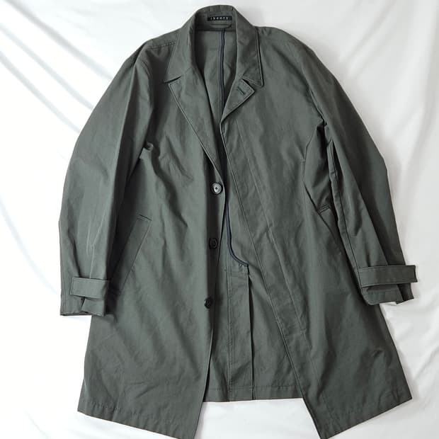 띠어리 옴므 발마칸 레인코트 자켓 올리브 피쉬테일 M