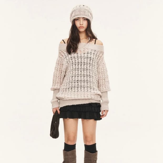 쓰리타임즈 멜로우 탑 베이지