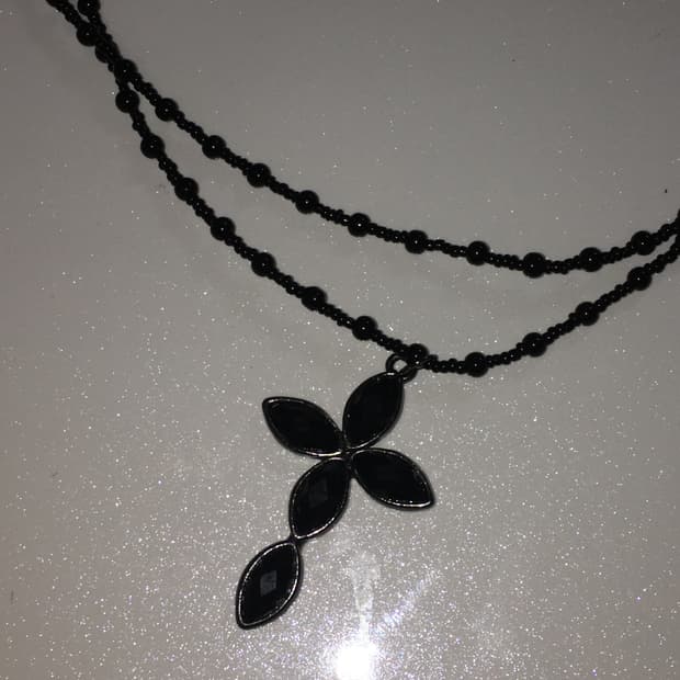 black miniball necklace 