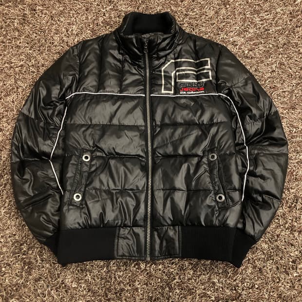 후부 올드스쿨 덕다운 숏 패딩