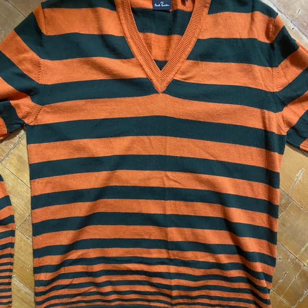 폴스미스 오렌지 스트라이프 메리노울 니트 M (100)