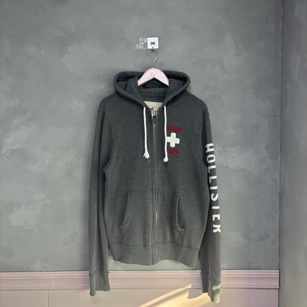 홀리스터 후드집업 차콜 그레이