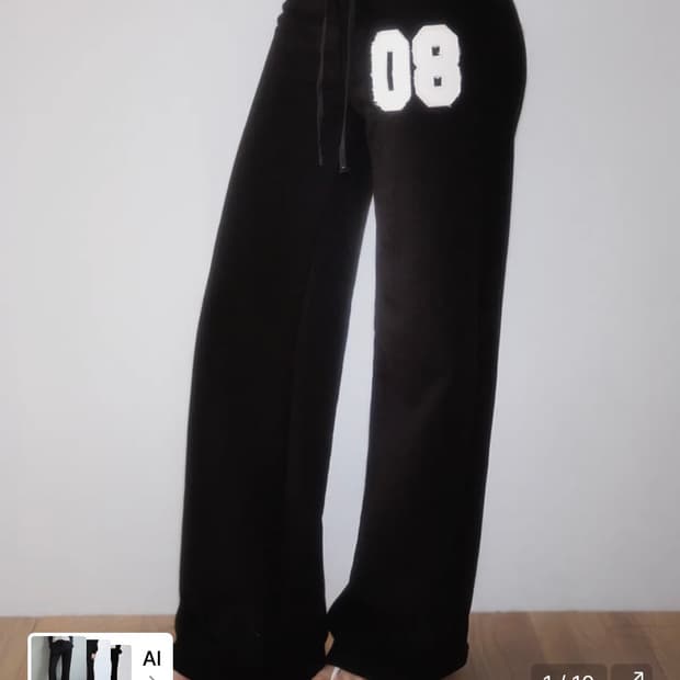 로제프란츠Patchwork Bootcut Sweatpants [Black