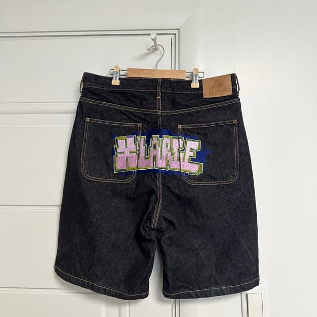 엑스라지 폴리곤 로고 자수 데님쇼츠 반바지 버뮤다팬츠 XLARGE