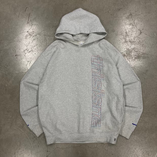 디스이즈네버댓 그레이 컬러 스펠아웃 후드티