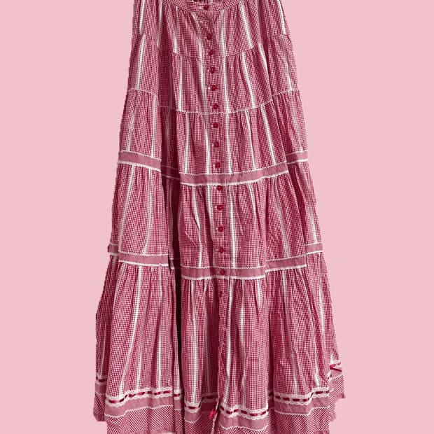 Pink house long skirt