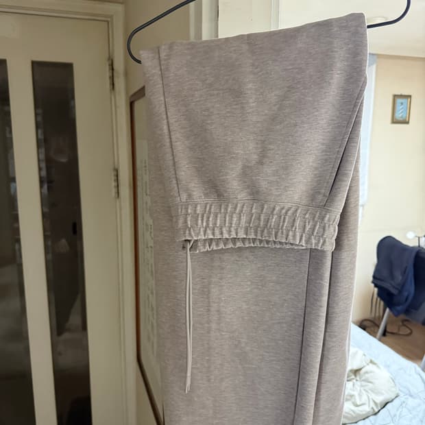 유니클로 C 와이드 스웨트 팬츠 긴기장 xl 31베이지