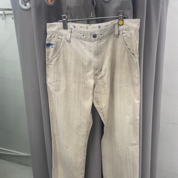 에드윈 블루백탭 베이지 코튼팬츠 
