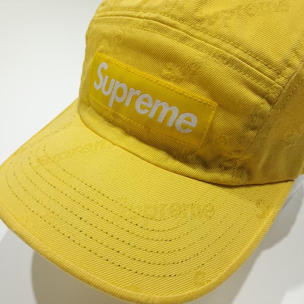 CL736 슈프림 미국판 올오버 자카드 로고 캠프캡 모자