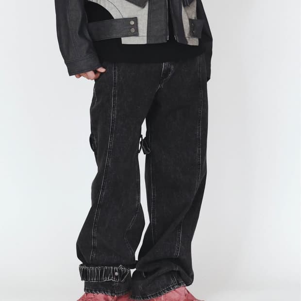 애드오프 MUTATION DENIM PANTS 데님 팬츠 바지 블랙 50