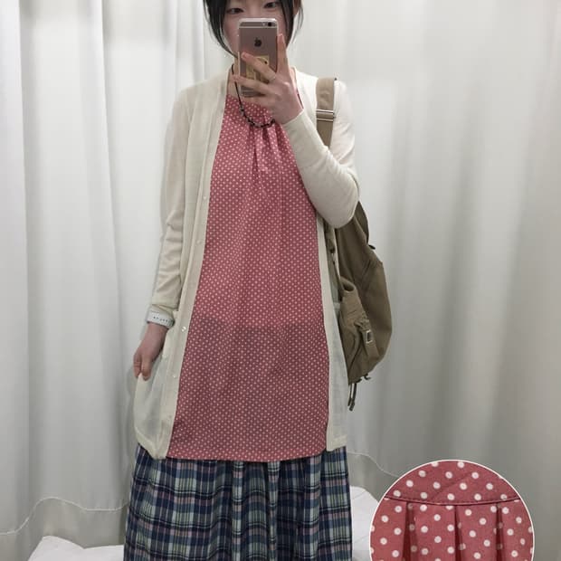 dot layered cardigan