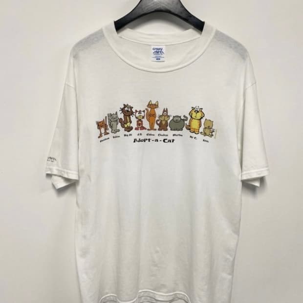 Crazy shirts 고양이 티셔츠 빈티지 아메카지 모리걸