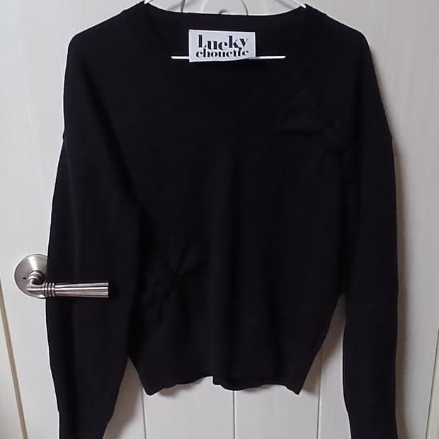 럭키슈에뜨 블랙 니트(free사이즈)   