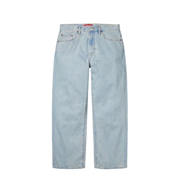 슈프림 배기진 라이트워시드 인디고