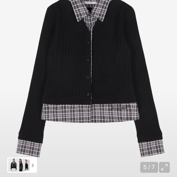 팬시클럽 체크 셔츠 레이어드 가디건