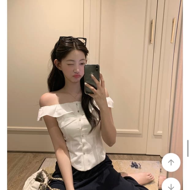 제니오 셸리 프릴 블라우스 s