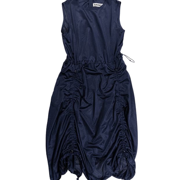 MESH SHIRRING STOPPER DRESS