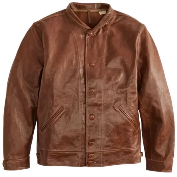 리바이스 LVC 멘로 코삭 레더 자켓 L