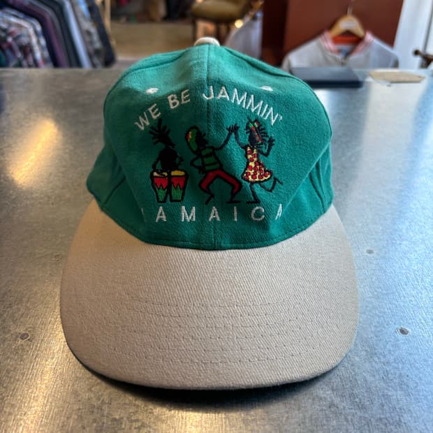 자메이카 자수 빈티지 투톤 캡