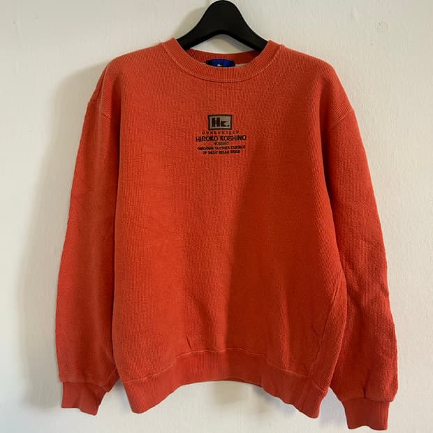 히로코 코시노 옴므 오렌지 빈티지 로고 스웻셔츠