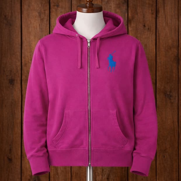 폴로 빈티지 빅포니 핑크 후드집업