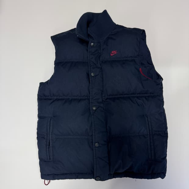 나이키 올드스쿨 덕 다운 패딩 조끼 네이비