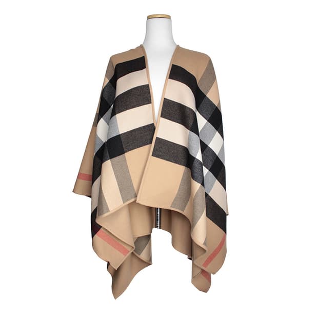 버버리 체크 양면 울 케이프 (프리사이즈)