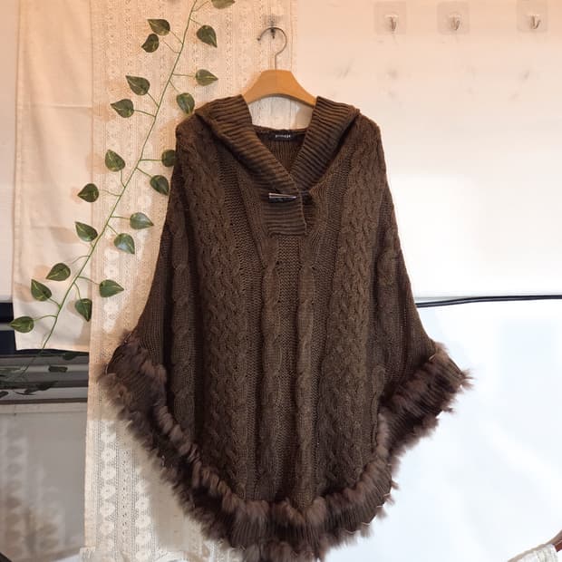 초코브라운 케이프 니트