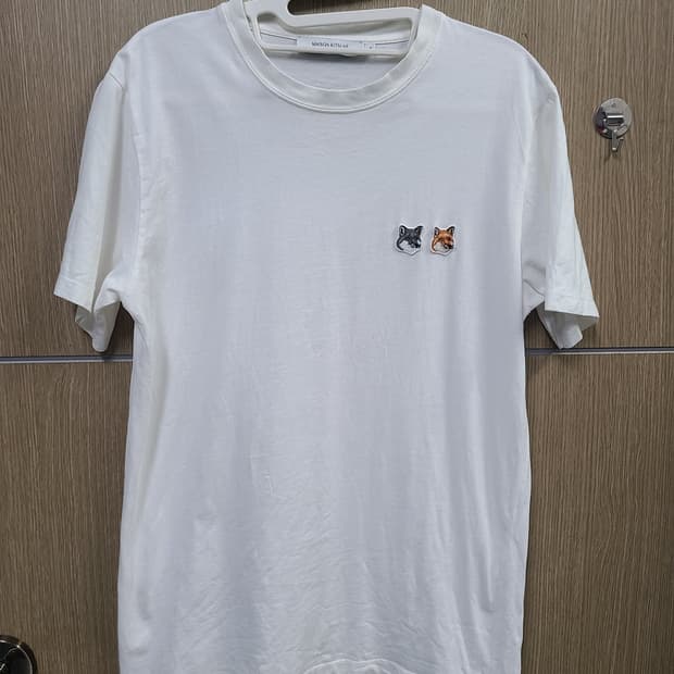 메종키츠네 더블 폭스 헤드 반팔티 화이트