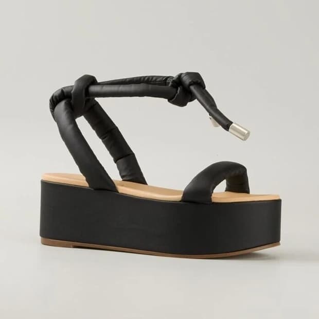 MM6 by 메종마르지엘라 검정 플랫폼 샌달 