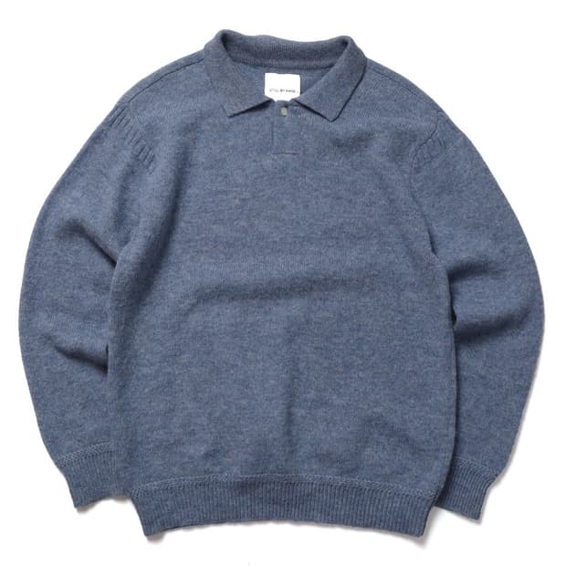 Still By Hand Wool Polo Long Sleeve  