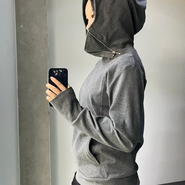 세만틱 디자인 비대칭 집 빅 후디