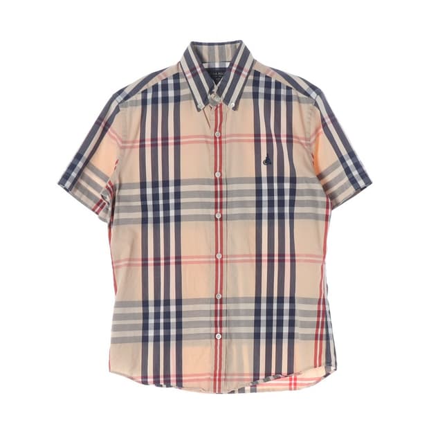빈폴 슬림핏 클래식 체크 반팔셔츠 M