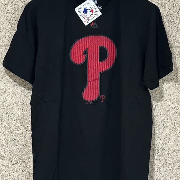 마제스틱 새상품 필라델리아 필리스 반팔 티셔츠 블랙