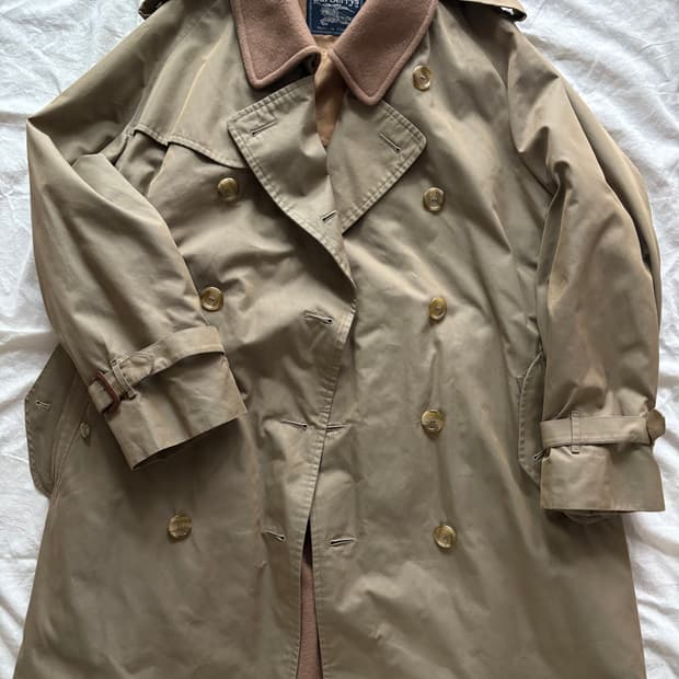 Vintage 80s~90s 원 패널 코튼 100%버버리 트렌치 21 코