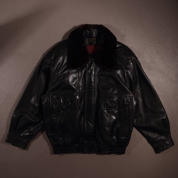 90s 빈티지 레더 봄버자켓