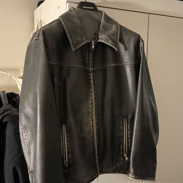 Insilence leather jacket men
