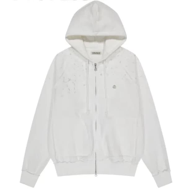 코이세이오 트윙클 후드집업 오프화이트