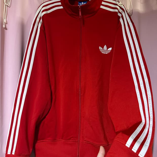 아디다스져지 아디다스 파이어버드 레드 불꽃 트랙탑 집업 아디다스불꽃
