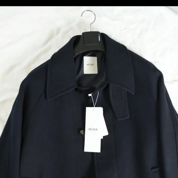 [M] 22FW 벨리에 맥시 멜톤울 발마칸 코트 네이비