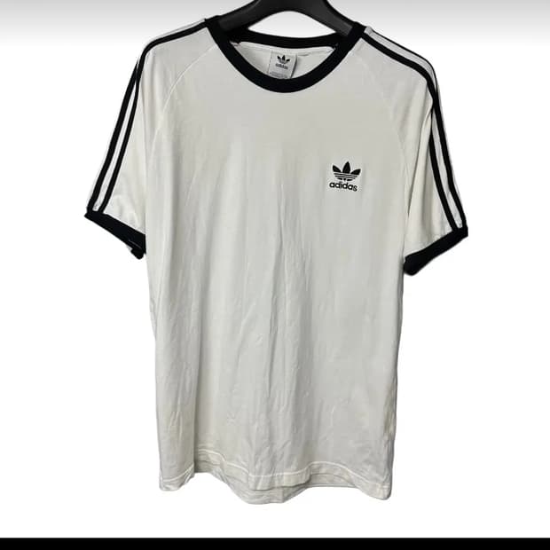 4XL 아디다스 로고 화이트 링거 반팔 티셔츠 팝니다