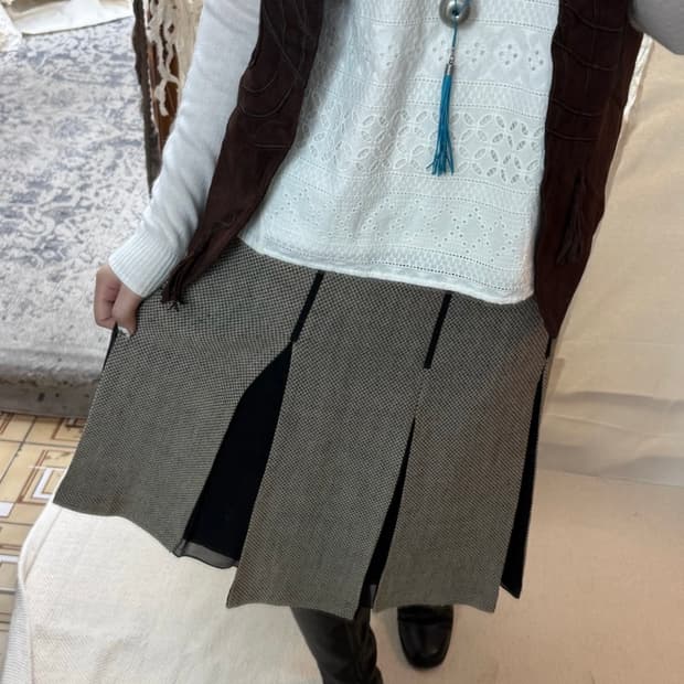 tocca low waist wool skirt